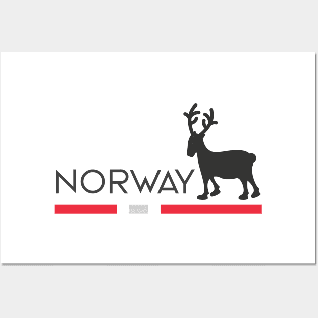 Norway elk and flag Wall Art by norwayraw